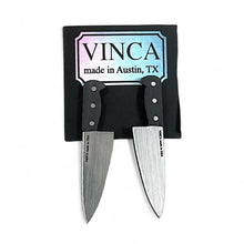 Load image into Gallery viewer, Chef&#39;s Knife Earrings 2” (Bigger) in Silver/Black