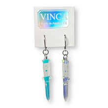 Load image into Gallery viewer, A Knife Less Ordinary Dangle Earrings - Iridescent