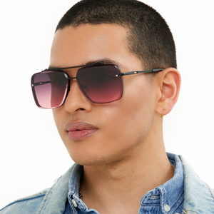 Bella - Ruby Oversized Squared Aviators