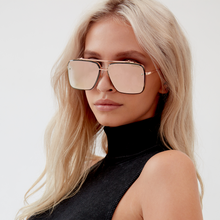 Load image into Gallery viewer, Bella - Rose Gold Oversized Squared Aviators