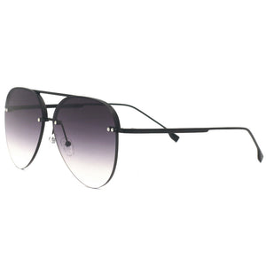 Smaller Megan 2 - Faded Black Metal Aviator Sunglasses