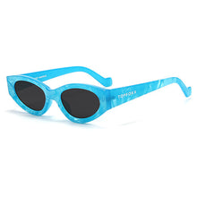 Load image into Gallery viewer, Kat x Money Moves - Blue Cateye Sunglasses