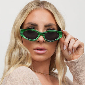 Kat x Money Moves - Green Cateye Sunglasses