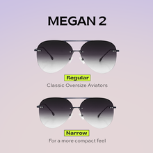 Load image into Gallery viewer, Smaller Megan 2 - Faded Black Metal Aviator Sunglasses