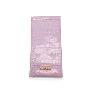 Lilac Faux Croco Soft Pouch