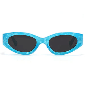 Kat x Money Moves - Blue Cateye Sunglasses