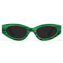 Load image into Gallery viewer, Kat x Money Moves - Green Cateye Sunglasses